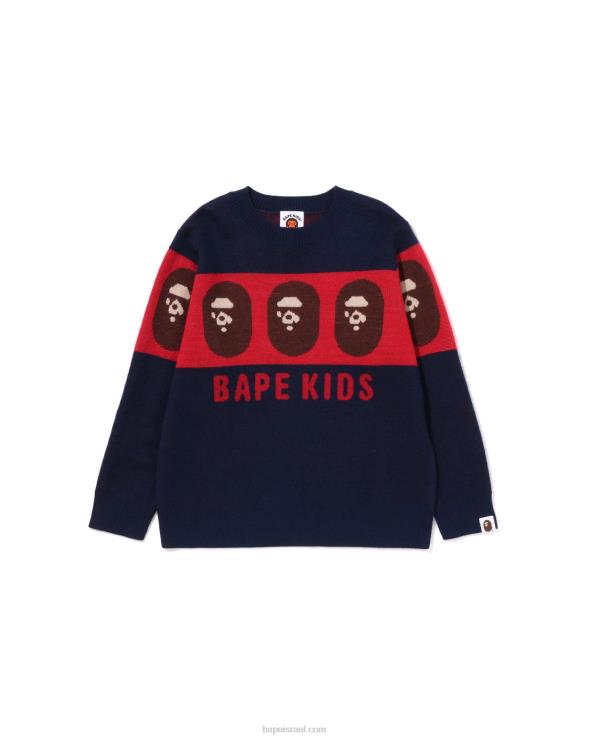 כחול כהה A Bathing Ape 644LV1527 ילדים סריג ראש