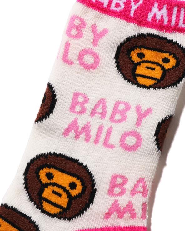 לבן A Bathing Ape 644LV1532 ילדים גרביים בדוגמת בייבי מילו