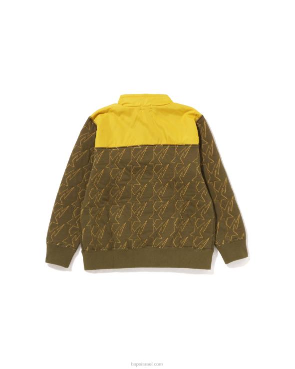 חאקי כהה A Bathing Ape 644LV1538 ילדים ראש קפיטונאז' חצי זיעה