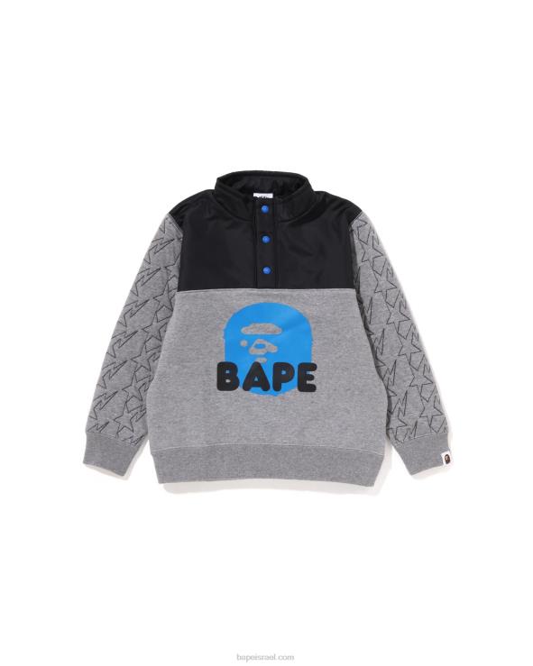 אפור A Bathing Ape 644LV1539 ילדים ראש קפיטונאז' חצי זיעה