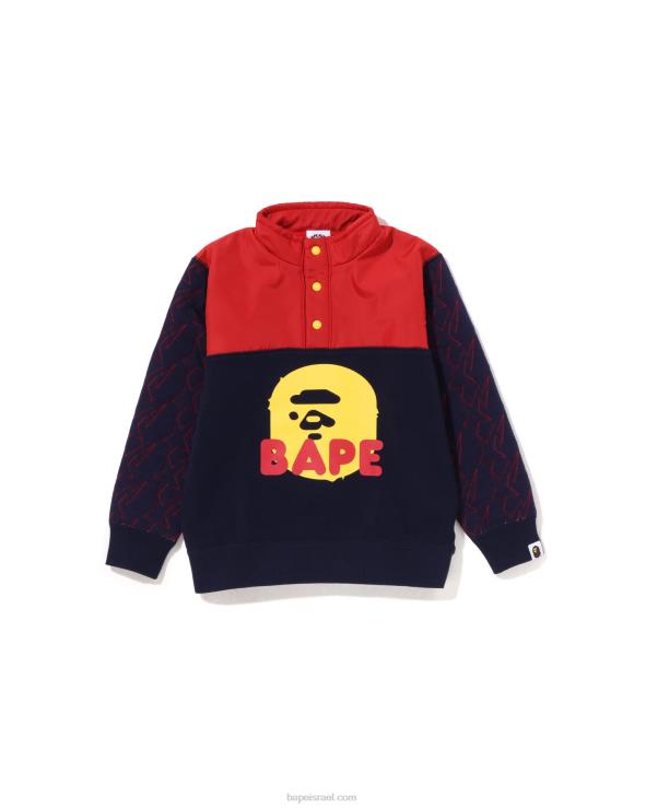כְּחוֹל A Bathing Ape 644LV1540 ילדים ראש קפיטונאז' חצי זיעה