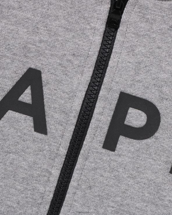 אפור A Bathing Ape 644LV1545 ילדים קפוצ'ון עם רוכסן קווילטי