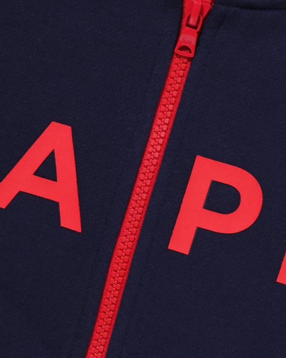 כחול כהה A Bathing Ape 644LV1546 ילדים קפוצ'ון עם רוכסן קווילטי
