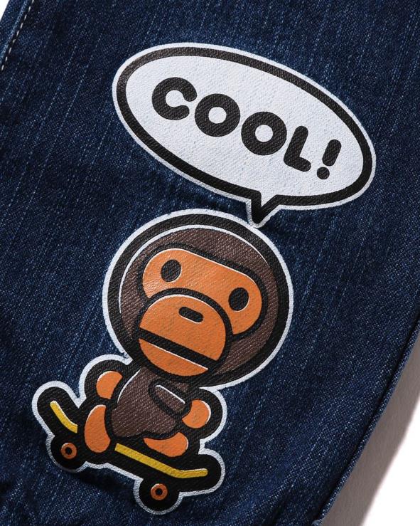 דֵנִים A Bathing Ape 644LV1560 ילדים מכנסי ג'ינס בלון דיבור בייבי מילו