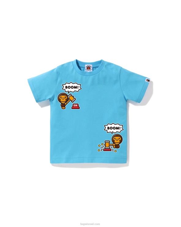 שמים כחולים A Bathing Ape 644LV1561 ילדים חולצת בלון דיבור בייבי מילו מס' 4