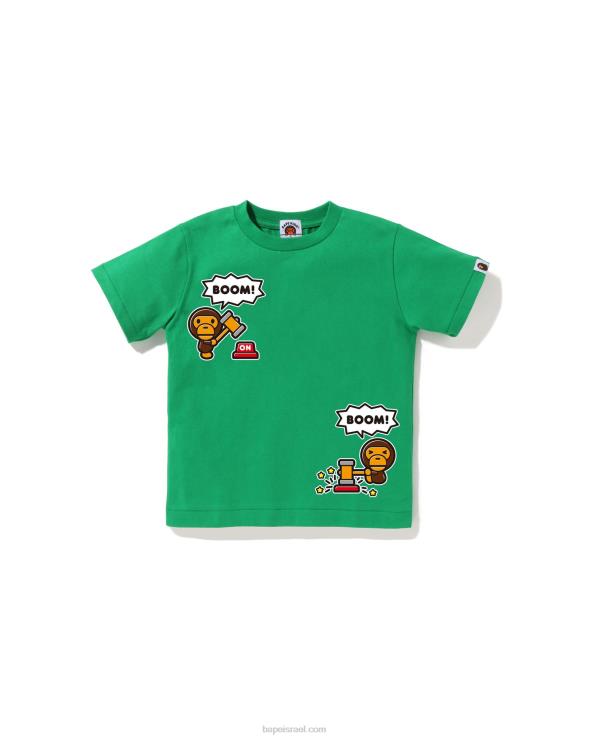 בַּרֶקֶת A Bathing Ape 644LV1562 ילדים חולצת בלון דיבור בייבי מילו מס' 4