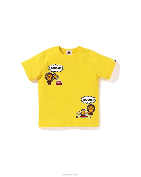 צהוב A Bathing Ape 644LV1563 ילדים חולצת בלון דיבור בייבי מילו מס' 4