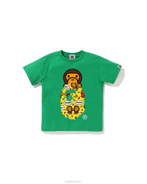 בַּרֶקֶת A Bathing Ape 644LV1565 ילדים תינוק מילו בלון דיבור מילו על טי ראשי