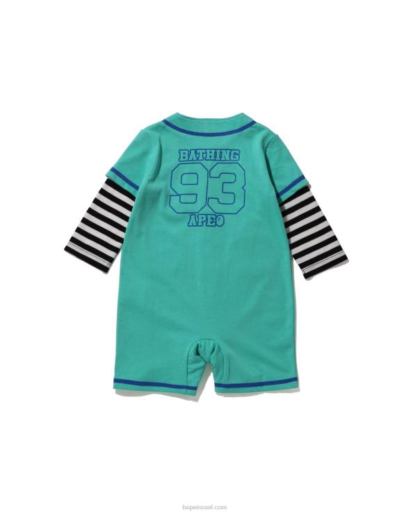 מנטה A Bathing Ape 644LV1569 ילדים חולצת בייסבול חישוק בשכבות