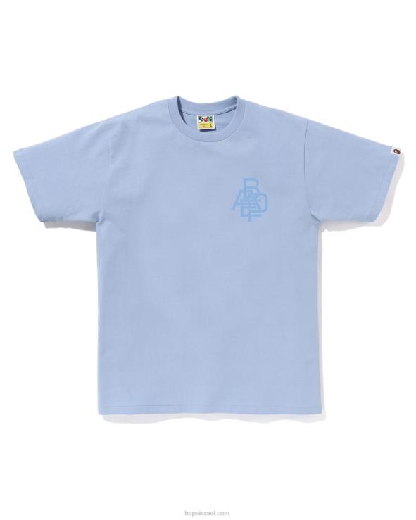 שמים כחולים A Bathing Ape 644LV157 גברים טי לוגו פיגמנט