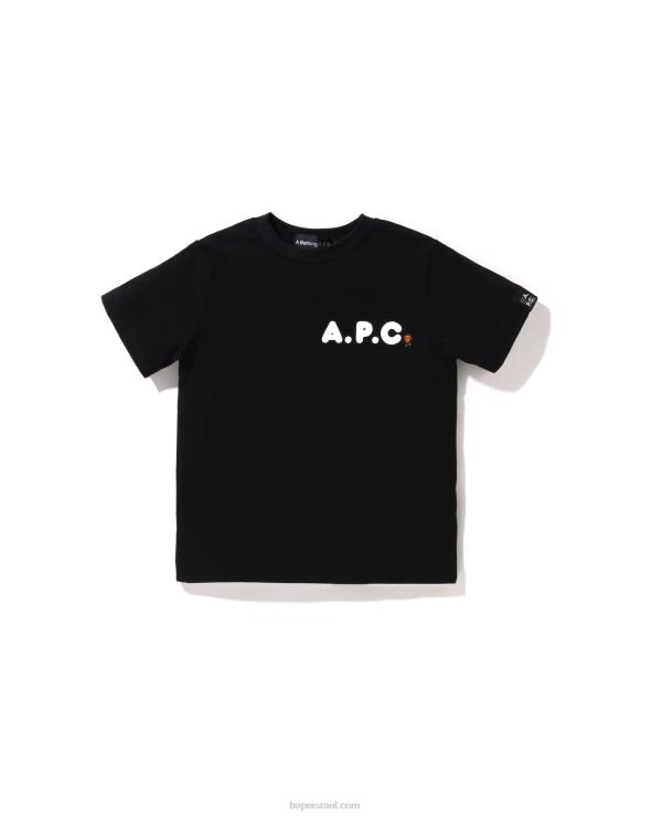 שָׁחוֹר A Bathing Ape 644LV1572 ילדים x a.p.c. milo ב-apc טי