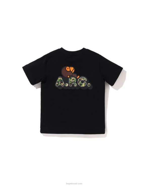 שָׁחוֹר A Bathing Ape 644LV1572 ילדים x a.p.c. milo ב-apc טי