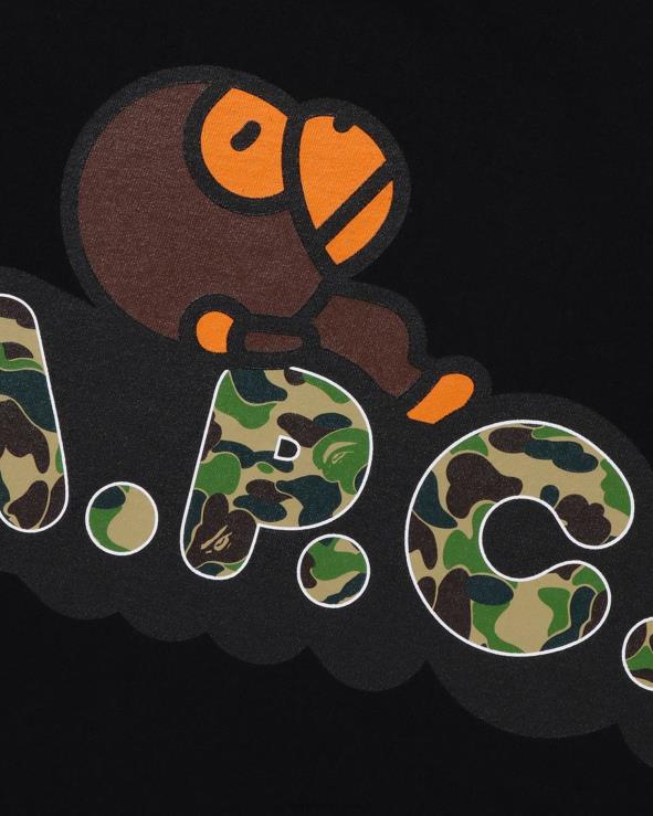 שָׁחוֹר A Bathing Ape 644LV1572 ילדים x a.p.c. milo ב-apc טי