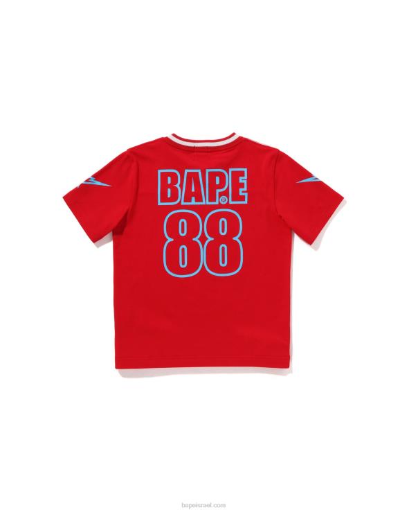 אדום בהיר A Bathing Ape 644LV1575 ילדים חולצת כדורגל moonface