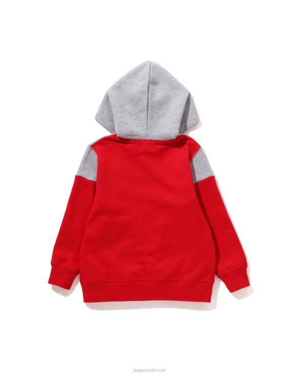 אדום בהיר A Bathing Ape 644LV1581 ילדים קפוצ'ון קולור בלוק רוכסן
