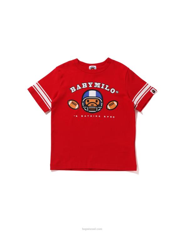 אדום בהיר A Bathing Ape 644LV1583 ילדים כדורגל בייבי מיילו טי