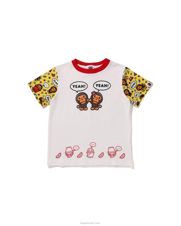 לבן A Bathing Ape 644LV1589 ילדים תינוק מילו בלון דיבור מילו ליזה טי