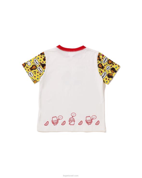 לבן A Bathing Ape 644LV1589 ילדים תינוק מילו בלון דיבור מילו ליזה טי