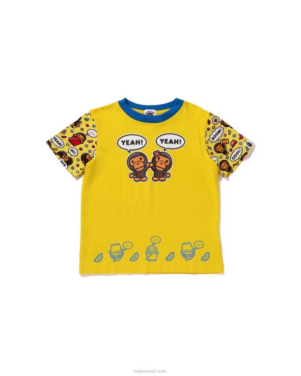 צהוב A Bathing Ape 644LV1590 ילדים תינוק מילו בלון דיבור מילו ליזה טי