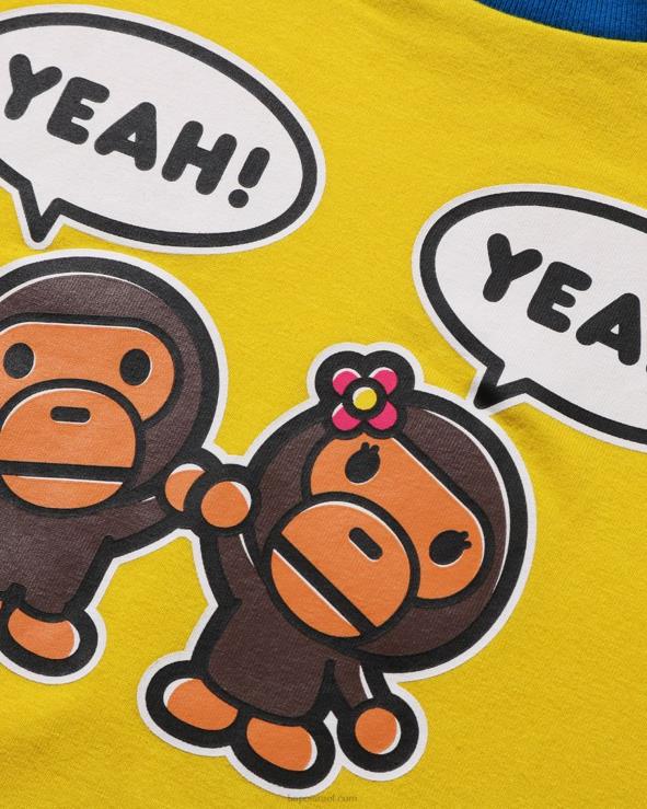 צהוב A Bathing Ape 644LV1590 ילדים תינוק מילו בלון דיבור מילו ליזה טי