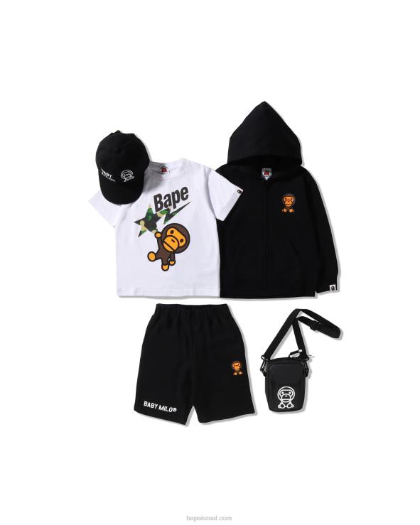 שָׁחוֹר A Bathing Ape 644LV1591 ילדים מועדון אימוני תיקי קיץ