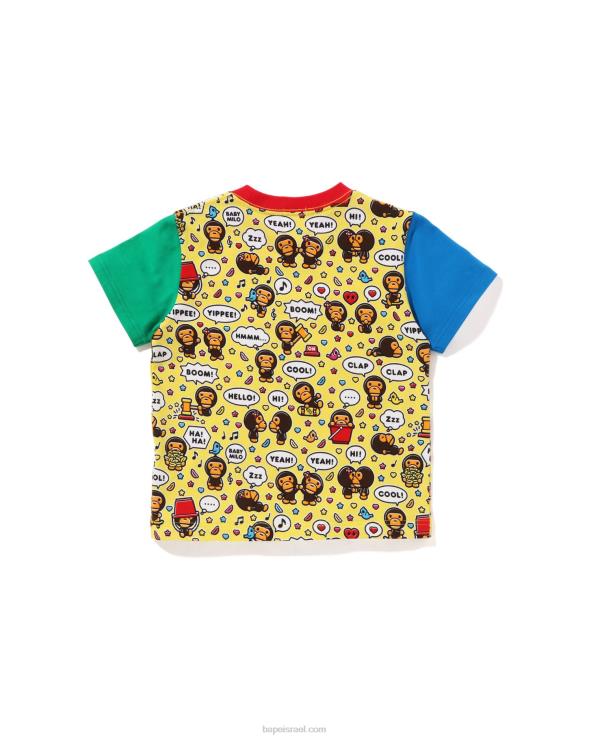 צהוב A Bathing Ape 644LV1592 ילדים חולצת בלון דיבור בייבי מילו