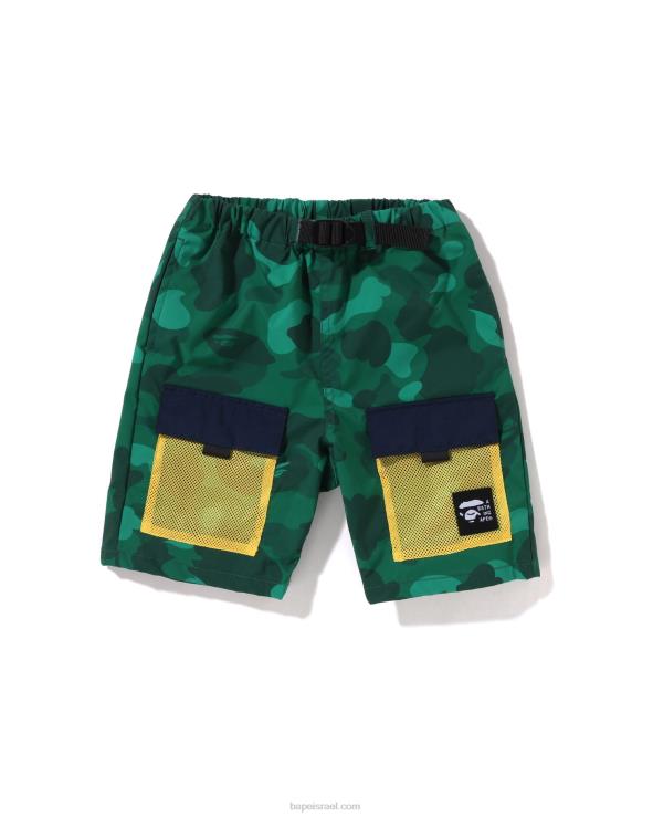 בַּרֶקֶת A Bathing Ape 644LV1596 ילדים מכנסי כיס מרשת camo בצבע
