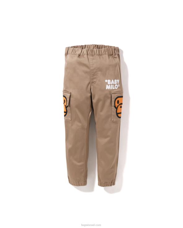 בז' A Bathing Ape 644LV1598 ילדים מכנסי כיס צד של בייבי מילו