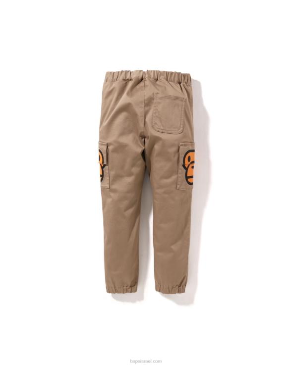 בז' A Bathing Ape 644LV1598 ילדים מכנסי כיס צד של בייבי מילו