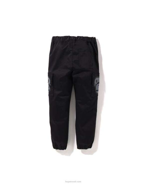 שָׁחוֹר A Bathing Ape 644LV1599 ילדים מכנסי כיס צד של בייבי מילו