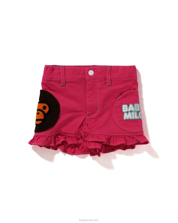 ורד קרמין A Bathing Ape 644LV1601 ילדים מכנסי מילוי כיסים של תינוק מילו
