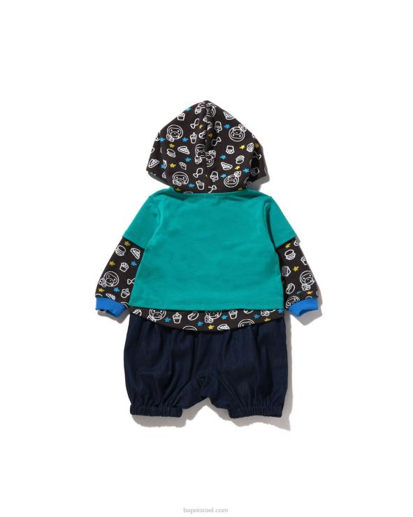 מנטה A Bathing Ape 644LV1604 ילדים בייבי מילו ג'אנק פוד בשכבות