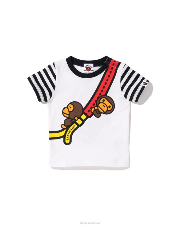 שָׁחוֹר A Bathing Ape 644LV1607 ילדים טי בייבי מילו בהדפס כתף אחת