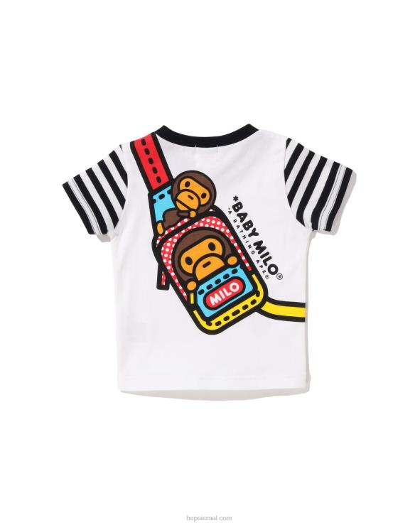 שָׁחוֹר A Bathing Ape 644LV1607 ילדים טי בייבי מילו בהדפס כתף אחת