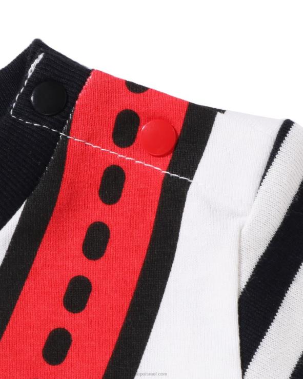 שָׁחוֹר A Bathing Ape 644LV1607 ילדים טי בייבי מילו בהדפס כתף אחת
