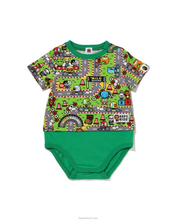 בַּרֶקֶת A Bathing Ape 644LV1611 ילדים בגד גוף מירוץ בייבי מילו
