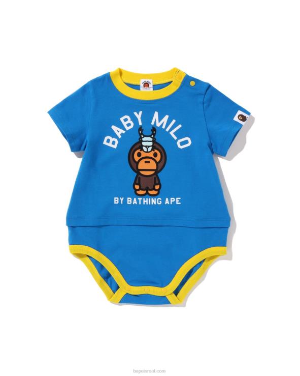 כְּחוֹל A Bathing Ape 644LV1615 ילדים בגד גוף בשכבות תינוק מילו אייל