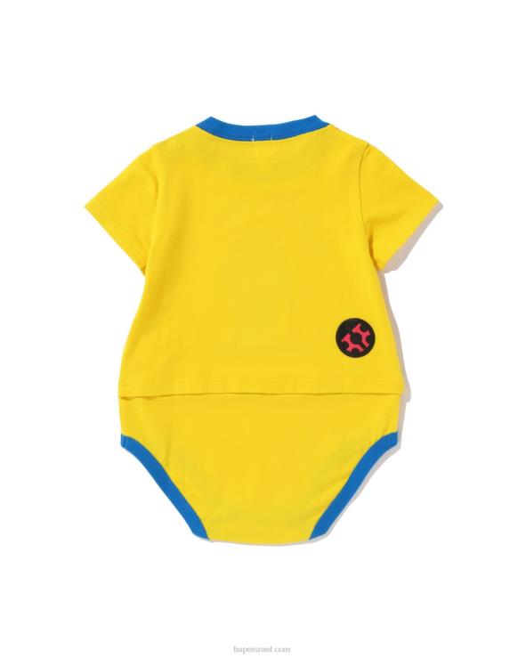 צהוב A Bathing Ape 644LV1616 ילדים בגד גוף בשכבות תינוק מילו אייל
