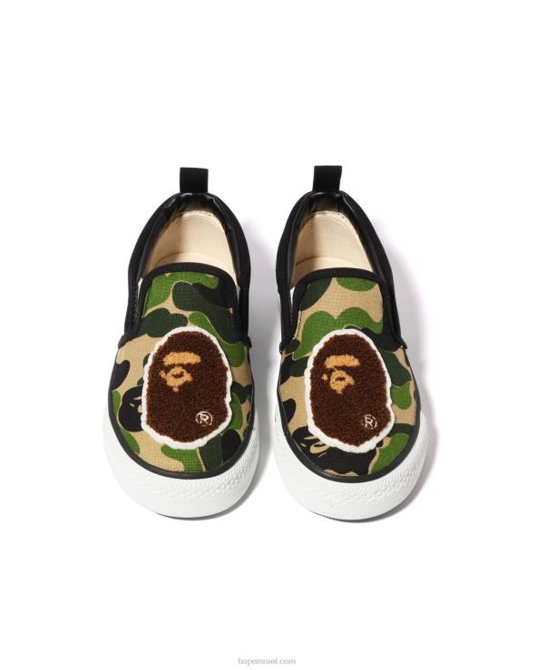 צבא ירוק A Bathing Ape 644LV1618 ילדים abc camo head patch slip ons