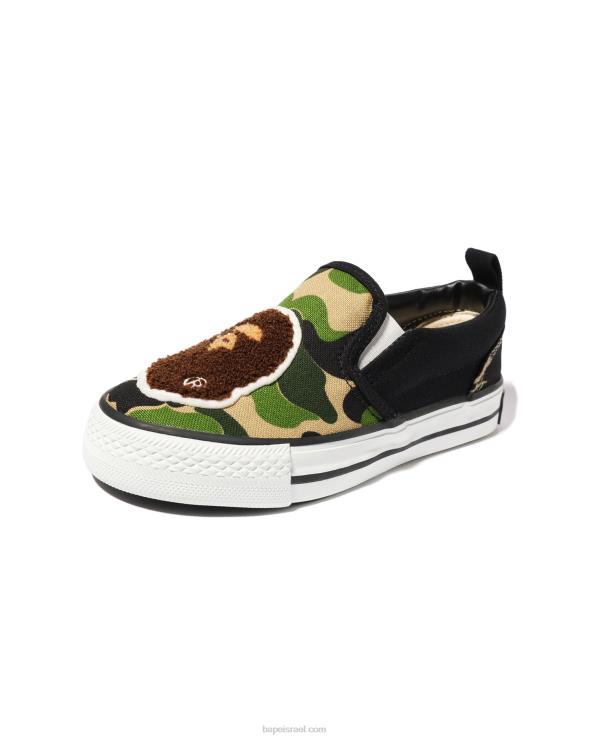 צבא ירוק A Bathing Ape 644LV1618 ילדים abc camo head patch slip ons