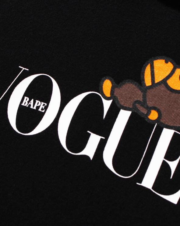 שָׁחוֹר A Bathing Ape 644LV1619 ילדים קפוצ'ון סוודר x vogue milo