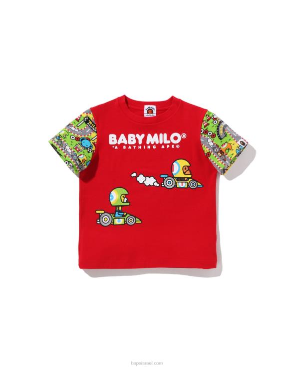 אדום בהיר A Bathing Ape 644LV1622 ילדים טי בייבי מילו מרוץ חברים