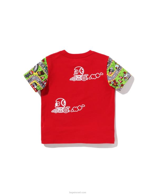 אדום בהיר A Bathing Ape 644LV1622 ילדים טי בייבי מילו מרוץ חברים