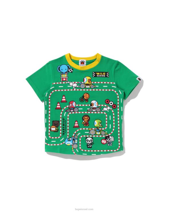 בַּרֶקֶת A Bathing Ape 644LV1623 ילדים טי פאנל גדול של בייבי מילו מירוץ