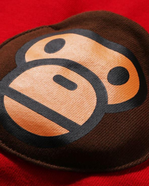 אדום בהיר A Bathing Ape 644LV1626 ילדים קפוצ'ון רוכסן בכיס תינוק מילו