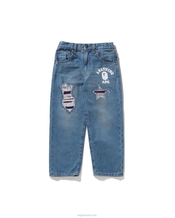 דֵנִים A Bathing Ape 644LV1630 ילדים מכנסי ג'ינס פגומים בצבע קאמו