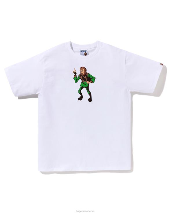 לבן A Bathing Ape 644LV164 גברים טי