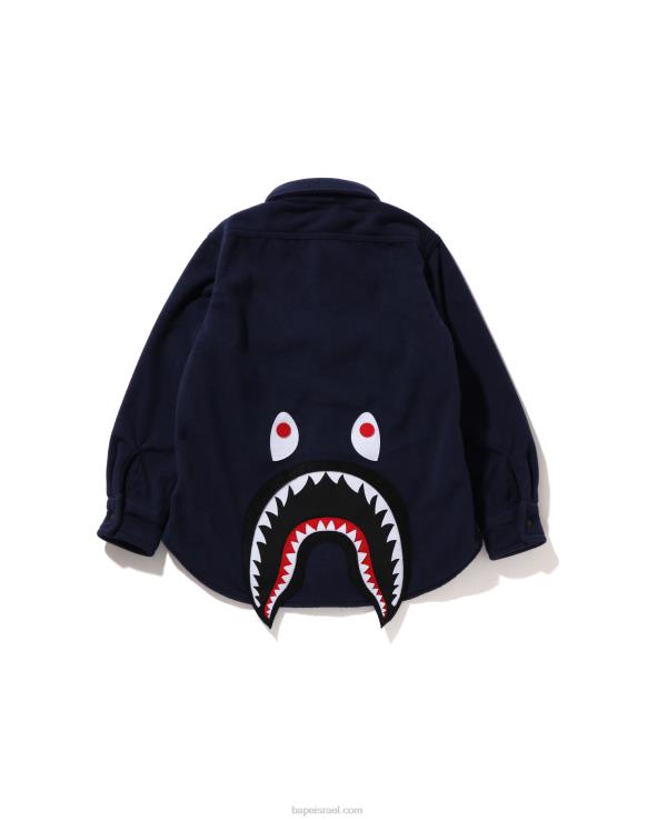 כְּחוֹל A Bathing Ape 644LV1642 ילדים מעיל תיקון כריש