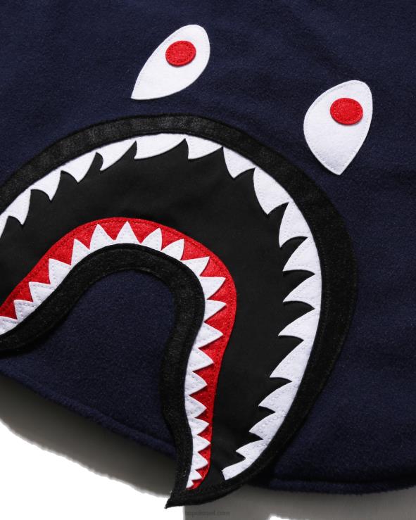 כְּחוֹל A Bathing Ape 644LV1642 ילדים מעיל תיקון כריש