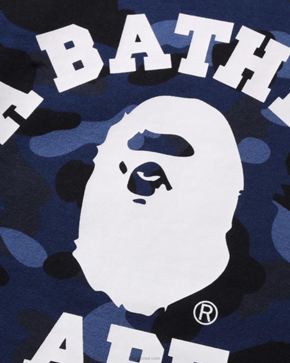 כחול כהה A Bathing Ape 644LV1645 ילדים צווארון צווארון קולג' בצבע camo